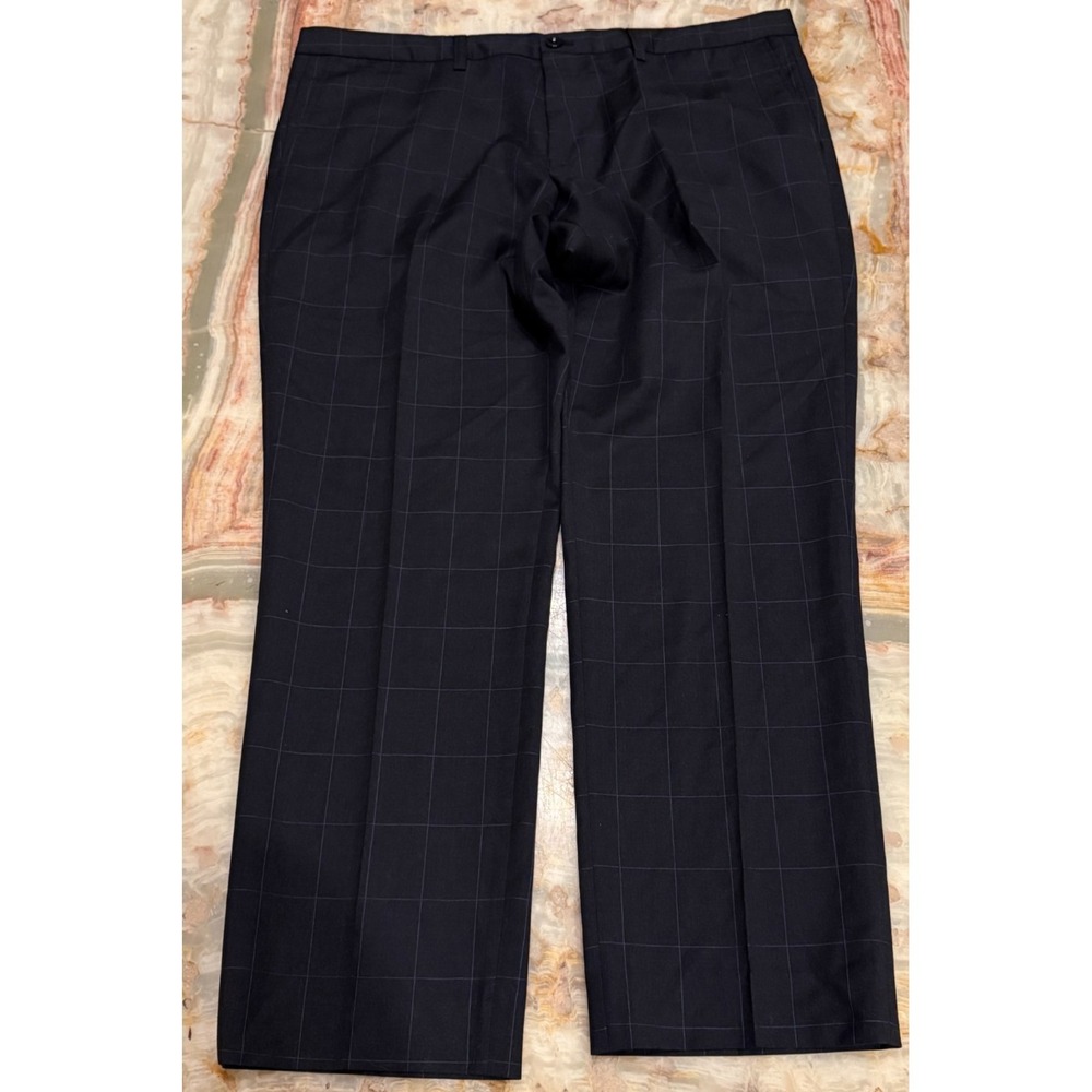 BOSS Hugo Boss Mens Crigan1-US Dress Pant Black Windowpane Plaid Size 40R